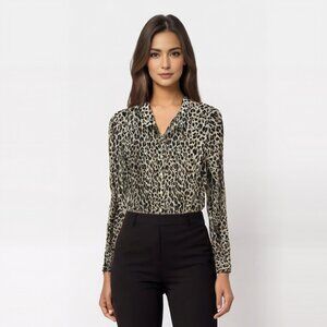 J. Crew “The Perfect Shirt” Long Sleeve 100% Cotton Leopard Print Shirt Size S